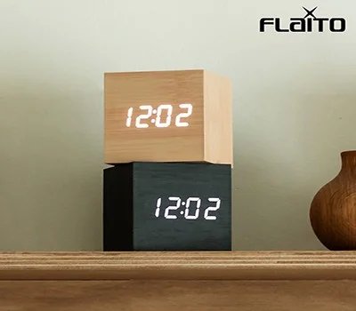 LED 우드정사각 탁상알람 시계