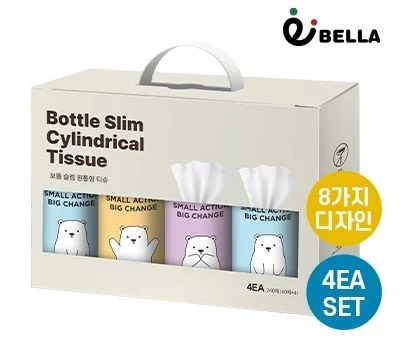 디지웰 원통형 휴대용 슬림 티슈 4P 세트